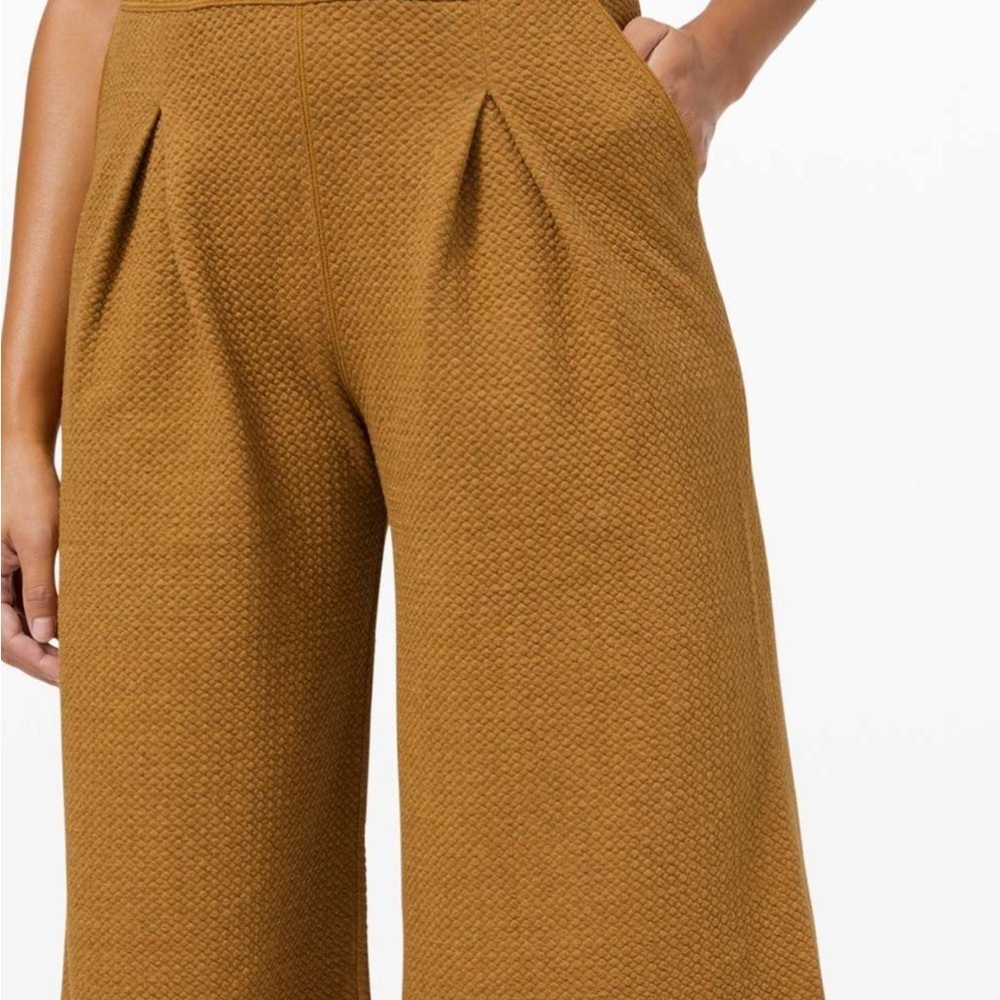 Lululemon Can You Feel The Pleat Crop pants Heathered Spiced Bronze size 10 - Picture 2 of 12